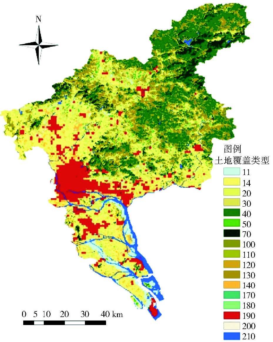 广州市土地覆盖分布figure   land cover distribution in