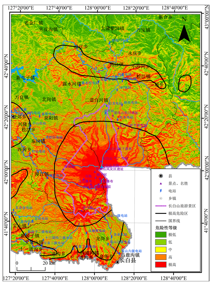 得到地震烈度大于Ⅵ的超越概率 p e,基于arcgis平台生成研究区超越