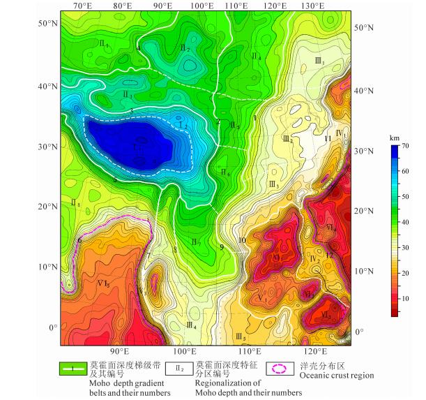 中國海陸1:500萬莫霍面深度圖及其所反映的地質內涵