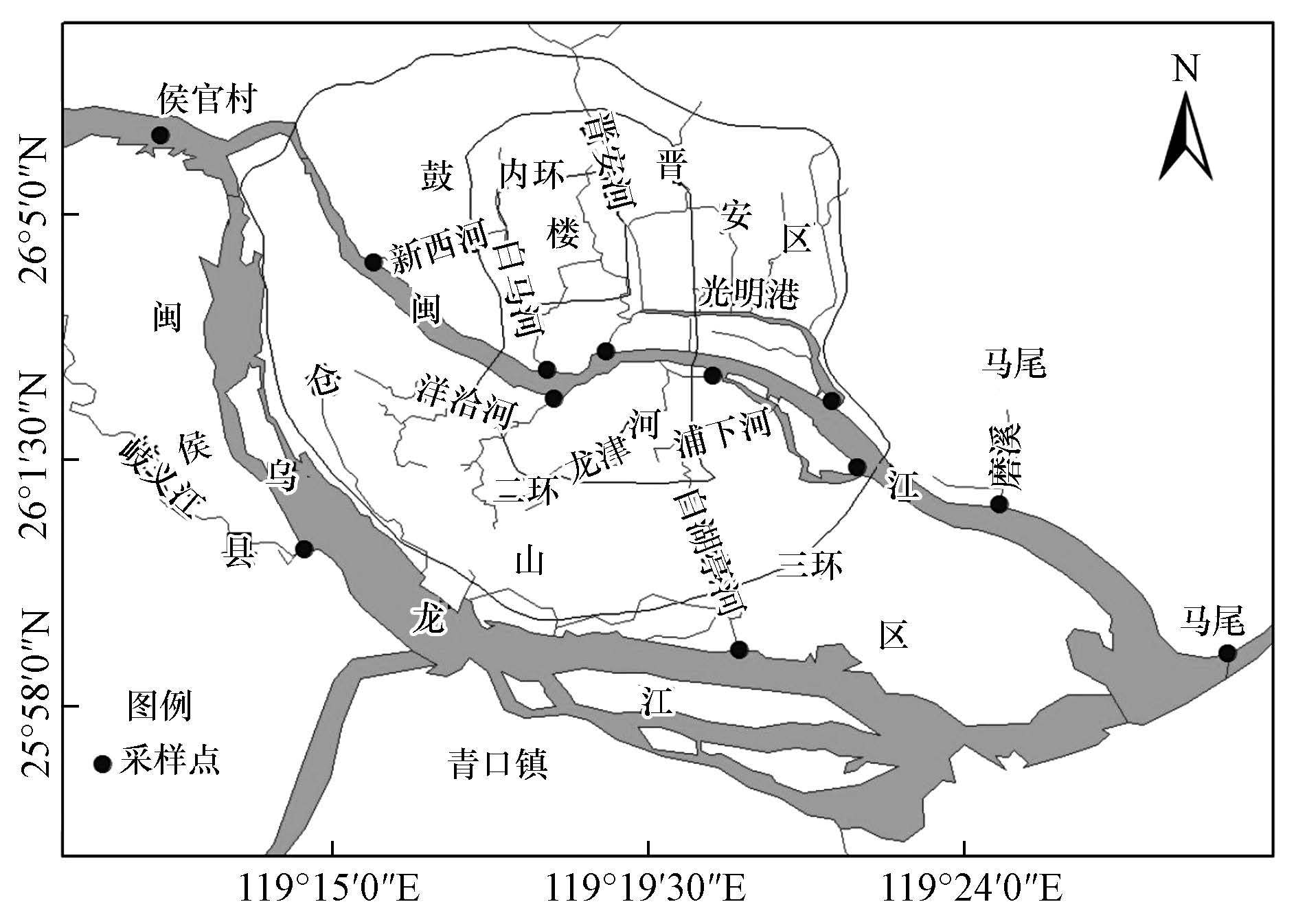 閩江福州段與城市內河表層沉積物重金屬汙染特徵研究