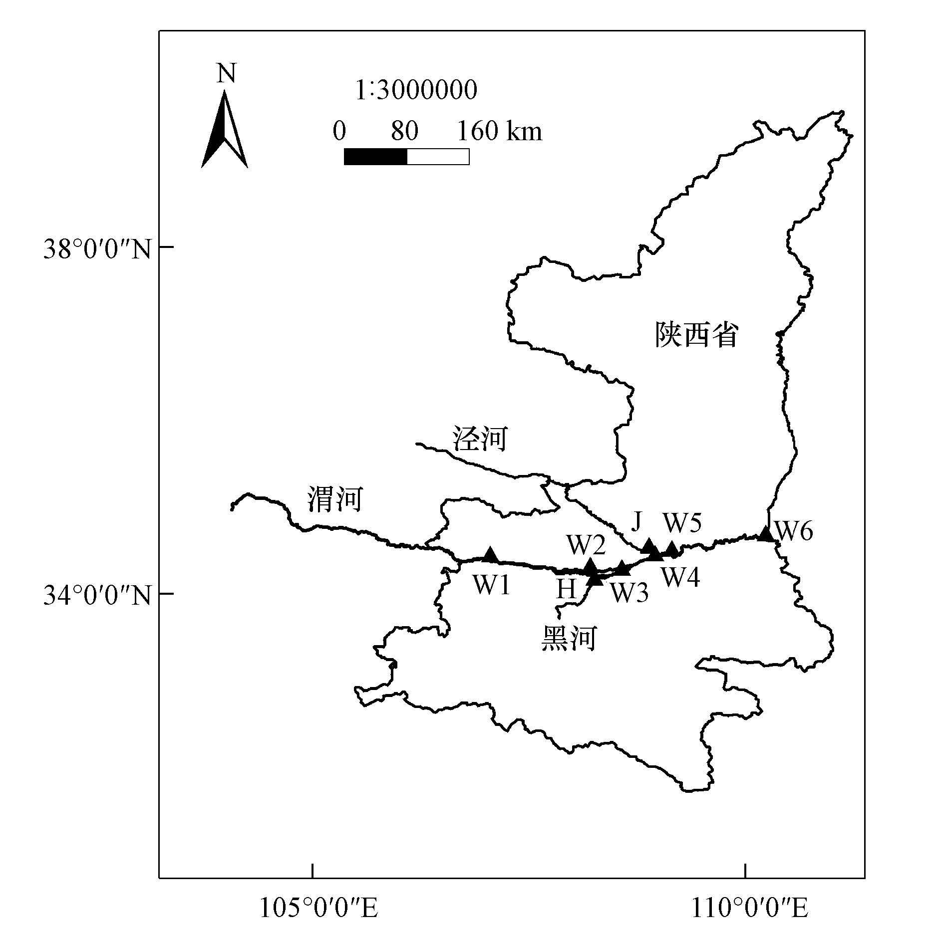 泾河和渭河地图图片